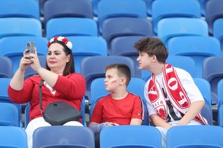 Kibice na meczu Polska - Mołdawia