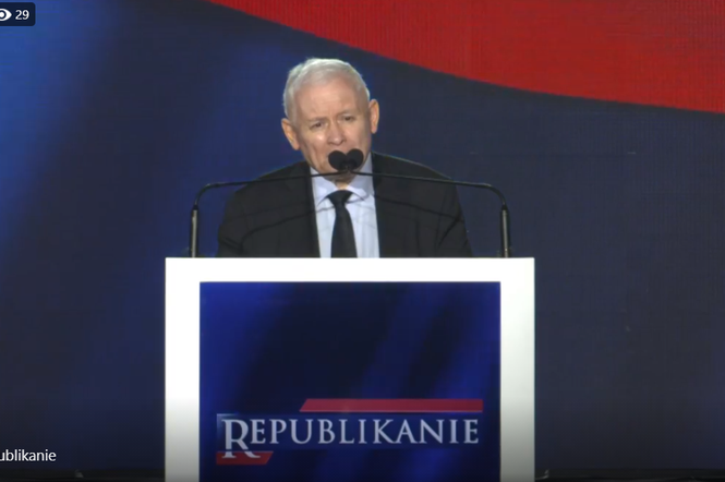 Jarosław Kaczyński przemawia na inauguracyjnym kongresie partii Republikanie
