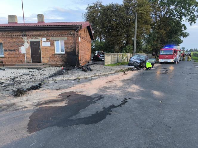 Śmiertelny wypadek pod Krotoszynem. Peugeot 31-latki i 80-latki stanął w płomieniach [ZDJĘCIA].