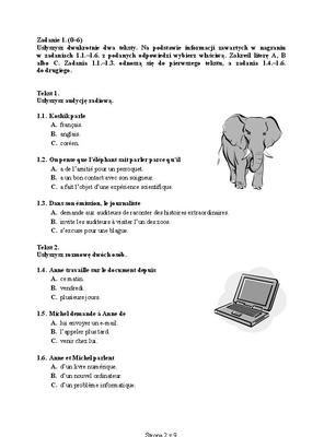 EGZAMIN GIMNAZJALNY 2014 JĘZYK FRANCUSKI - ARKUSZE z CKE poziom ROZSZERZONY