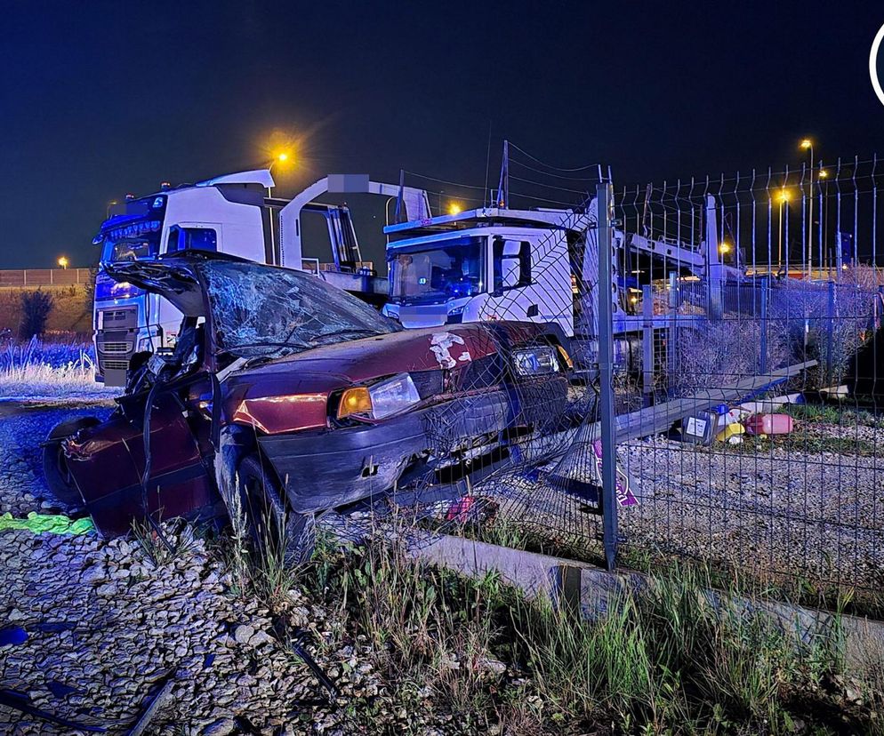 Kierujący samochodem Audi stracił panowanie nad pojazdem i zjechał z drogi na pobocze 