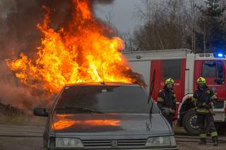 Pożar samochodu pod Poznaniem! W środku znaleziono zwęglone ciało