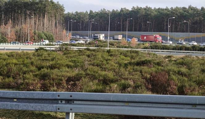 Najechał busem na TIR-a, jeden z pasażerów wypadł przez szybę. Horror na S8 pod Łaskiem