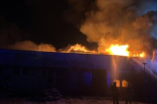 Pożar pustostanu w Dąbrowie Górniczej