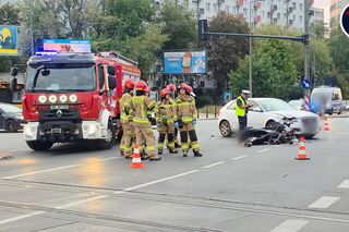 Wypadek na Mokotowie. Kierowca skutera trafił do szpitala 