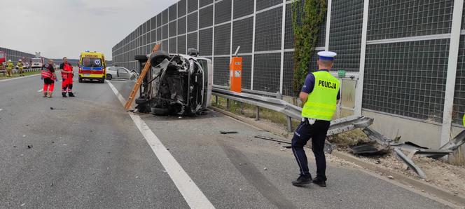 Wypadek na A4 w Biadolinach Radłowskich - 12.07.2023r.