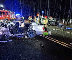 Ranni zakleszczeni w roztrzaskanym wraku. Koszmar na drodze pod Żyrardowem