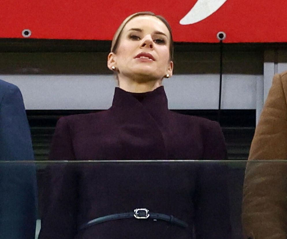 Marta Nawrocka na meczu Polska - Holandia