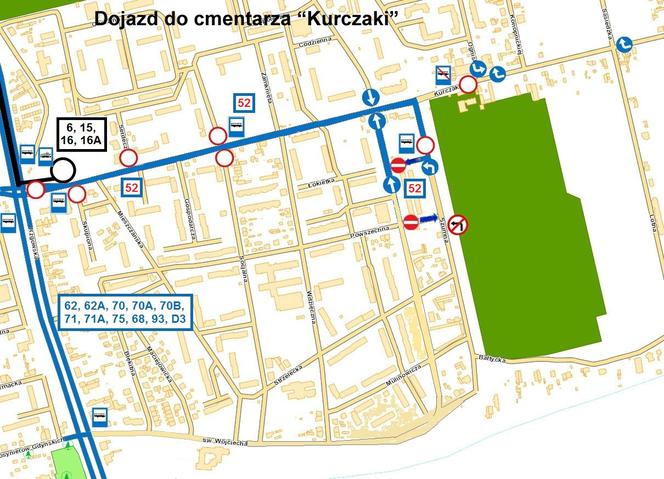 Dojazd do cmentarza "Kurczaki"