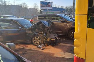 Wypadek na Kopcińskiego w Łodzi