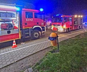 Pożar budynku w centrum Tarnowskich Gór
