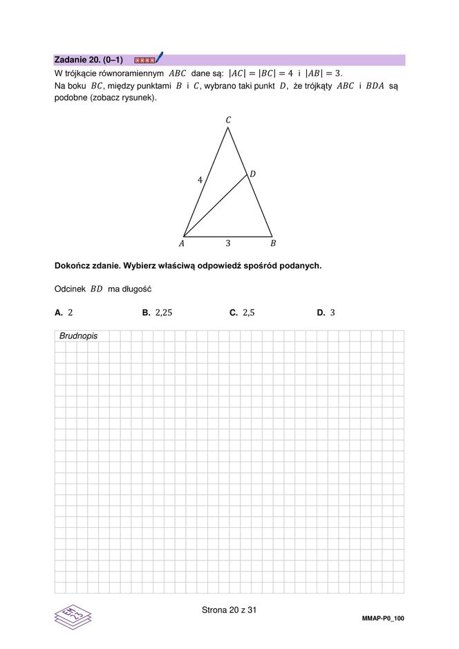 Arkusz maturalny - matura z matematyki 2025