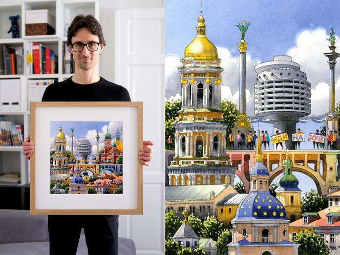 Tytus Brzozowski namalował obraz dla Ukrainy