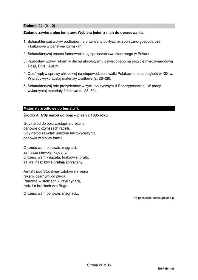 Matura 2025 historia rozszerzona - arkusz CKE 19.05.2025 - Formuła 2015