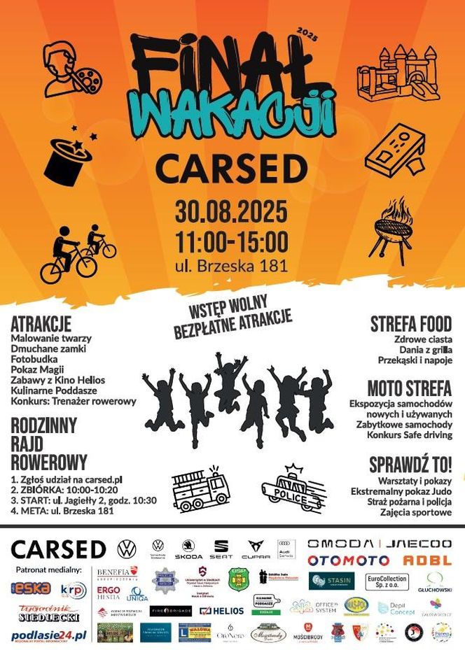 Wielki Finał Wakacji z CARSED Siedlce już w sobotę 30 sierpnia. Sprawdź program!
