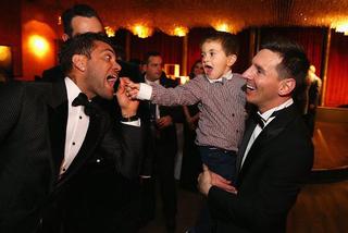 Leo Messi z synem i Dani Alves
