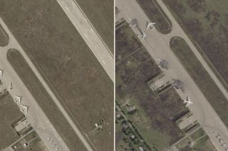 Zdjęcia satelitarne bombowców zniszczonych podczas operacji Pajęczyna.