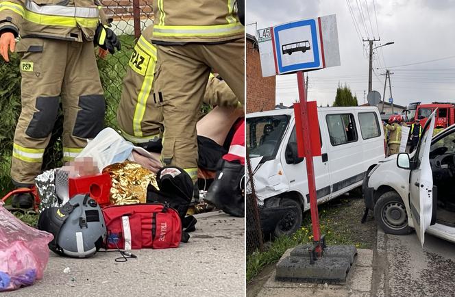 Dramat pod Wołominem. Pijany kierowca busa skosił dwóch pieszych. W akcji śmigłowiec LPR