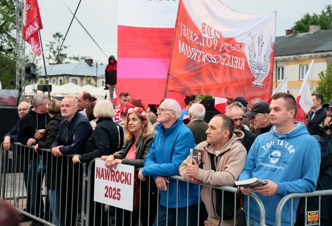 Karol Nawrocki na zorganizowanej przez telewizję Republika debacie przedwyborczej w Końskich