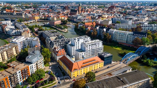 Kępa Mieszczańska we Wrocławiu - widok z drona