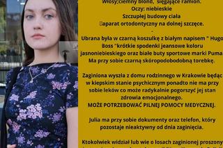 Zaginęła 21-letnia Julia Kopeć z Krakowa. Policja apeluje o pomoc, jej życie może być zagrożone!
