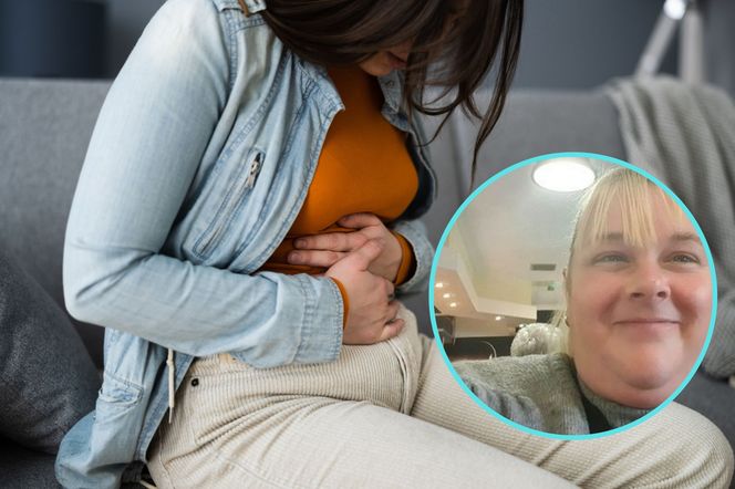 Zbliżenie na kobietę, którą boli brzuch 