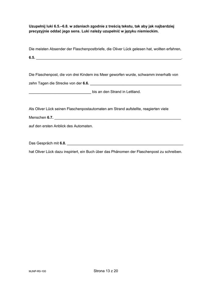 Matura 2025 niemiecki rozszerzony - arkusz CKE 13.05.2025 - Formuła 2023