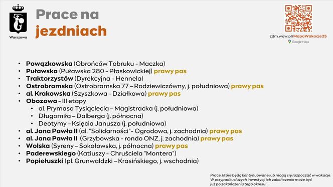 Remonty w Warszawie 2025