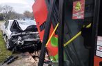 Wypadek w Puławach. 53-latek z 1,6 promila wjechał w autobus miejski