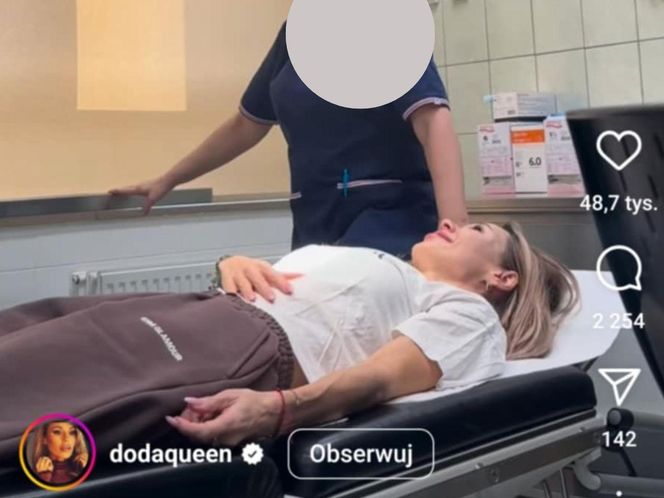 Doda na łóżku w szpitalu