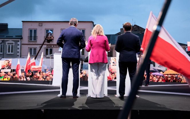 Karol Nawrocki na zorganizowanej przez telewizję Republika debacie przedwyborczej w Końskich