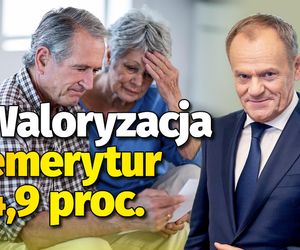 Waloryzacja emerytur - 4,9 proc.