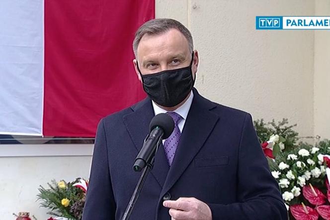 Prezydent Andrzej Duda podczas uroczystości poświęconych dniu Żołnierzy Wyklętych