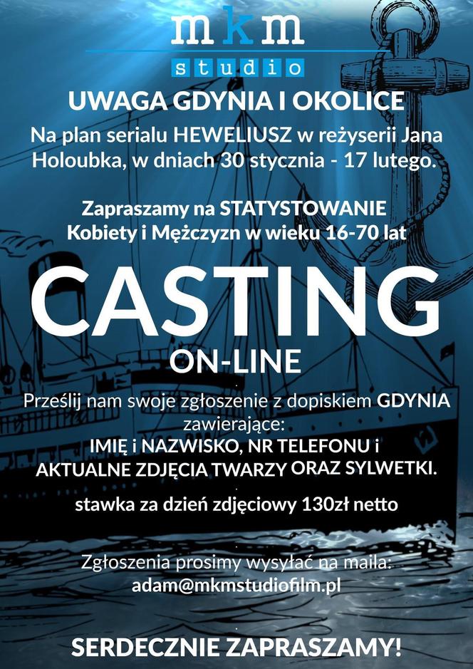 Powstanie serial o katastrofie promu Jan Heweliusz. Statyści z Gdyni i okolic poszukiwani!