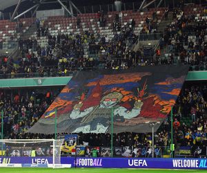 Transparenty na meczu Ukraina - Islandia