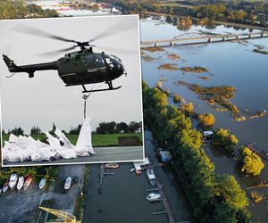 Powódź w Lubuskiem. Awaria przepompowni. Niekontrolowany wyciek. Wojskowe śmigłowce na ratunek