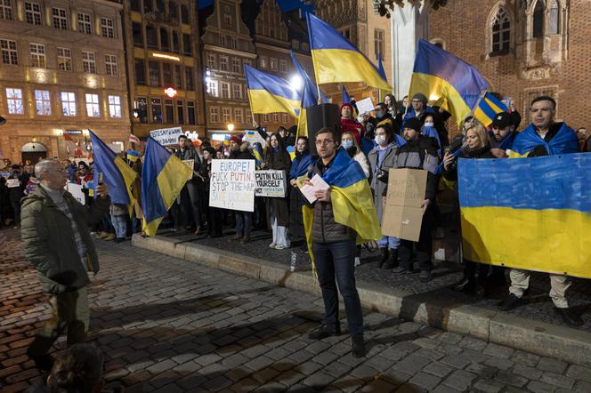 Wrocław. Kilka tysięcy osób protestowało przeciwko agresji na Ukrainę