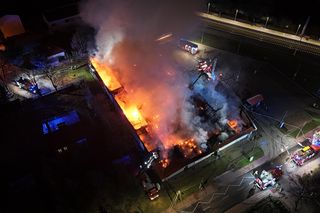 Gigantyczny pożar sklepu w Grodzisku Mazowieckim