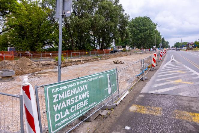 Budowa tramwaju na Stegny w Warszawie