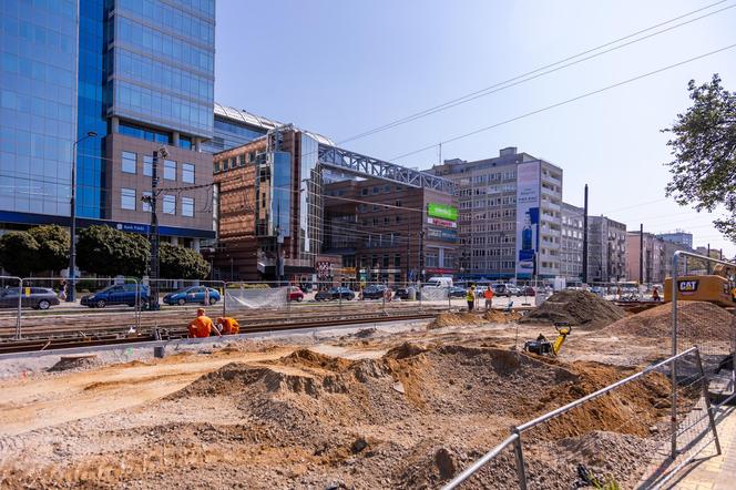 Budowa tramwaju na Rakowieckiej w Warszawie