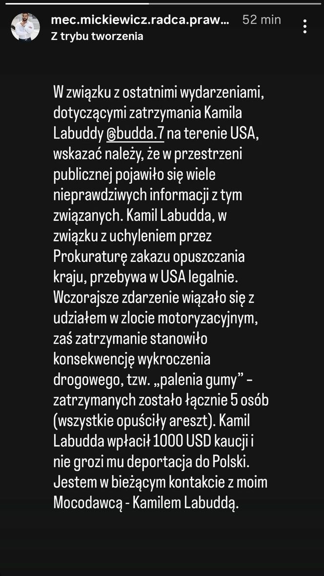 Budda ponownie ma problemy. Youtuber został zatrzymany przez policję w USA