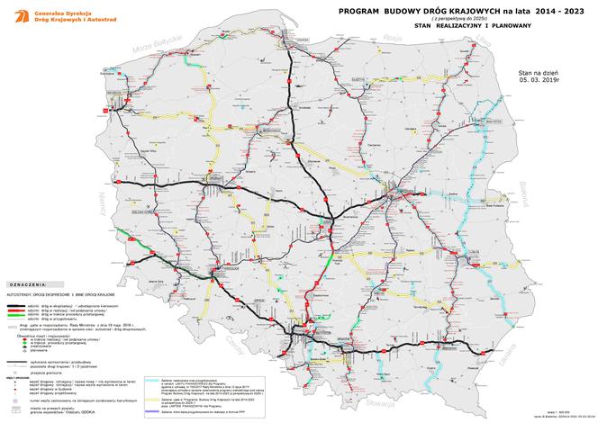 Budowa dróg w Polsce mapa