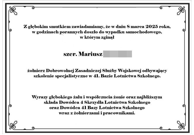  Lubelskie. Żołnierz zginął w tragicznym wypadku. Mariusz miał 32 lata. "Pozostaniesz w naszej pamięci"