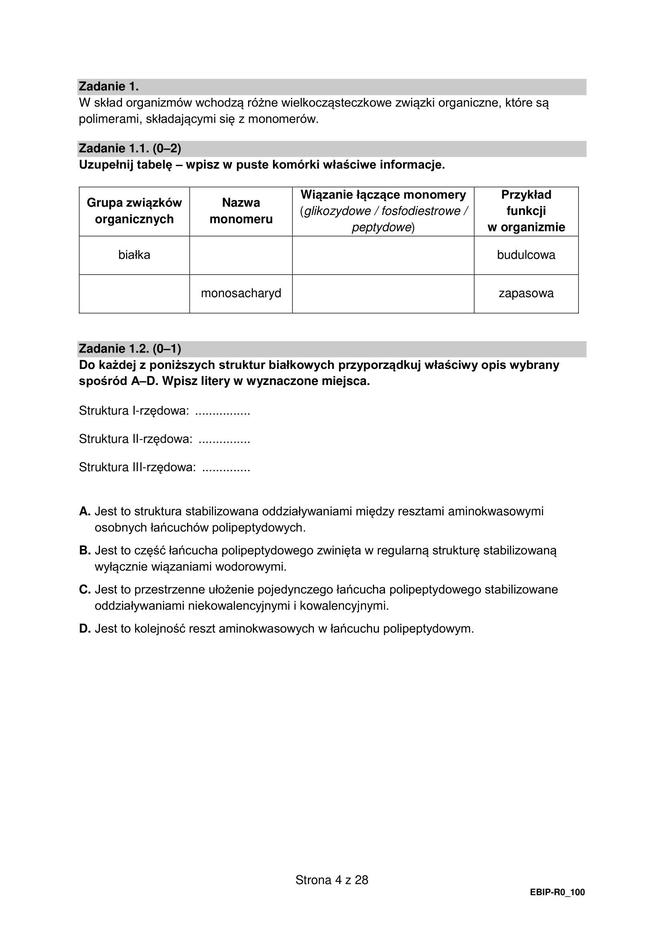 Matura 2024: biologia. Arkusze CKE i odpowiedzi. Poziom rozszerzony [Formuła 2015]