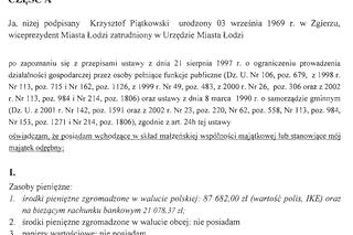 11 Oświadczenie majątkowe wiceprezydenta Krzysztofa Piątkowskiego