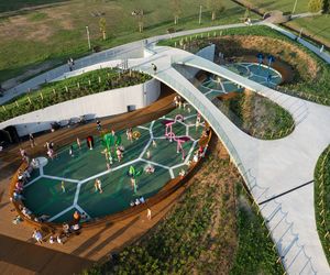 Życie w Architekturze 2025. Wodny plac zabaw w Parku Jaworek w Tychach. RS+ Robert Skitek