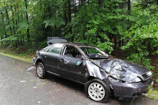 Tragiczna śmierć na drodze. 23-latek uderzył w drzewo i dachował