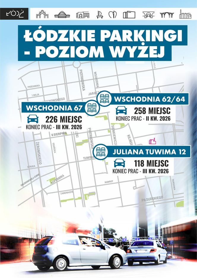 Budowa parkingów wielopoziomowych w Łodzi. Harmonogram