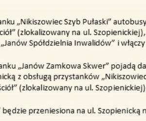 Zmiany w rozkładach jazdy w czasie Jarmarku u Babci Anny dla mieszkańców Nikiszowca