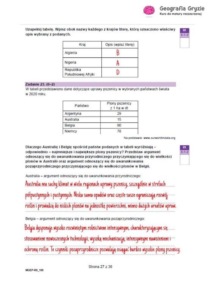 Matura 2025 geografia rozszerzona - odpowiedzi do arkusza CKE 15.05.2025 - Formuła 2023